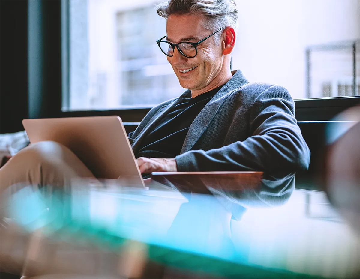 Person working on a laptop